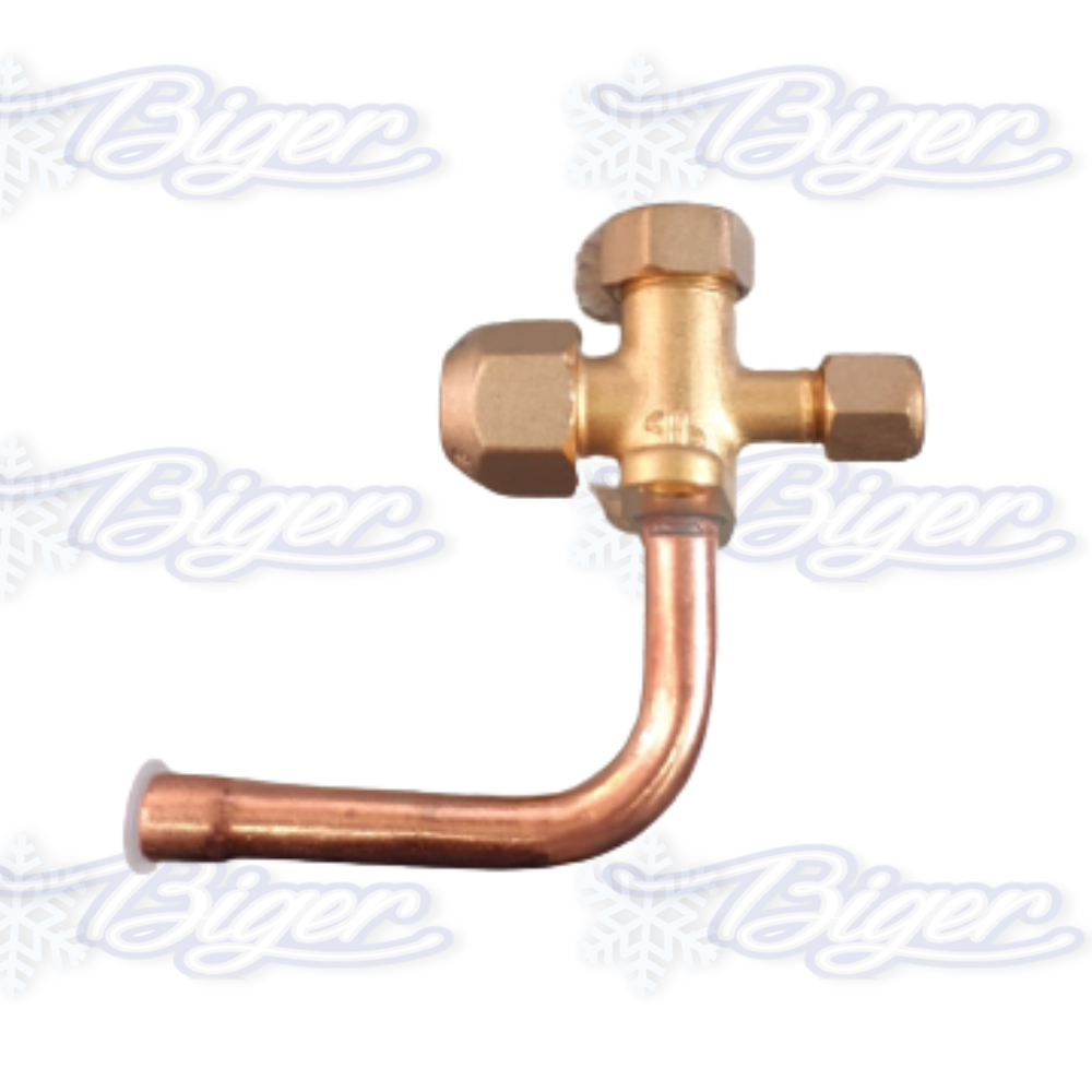 Valvula de servicio  split de 1/2 curvo R-22 / robinete