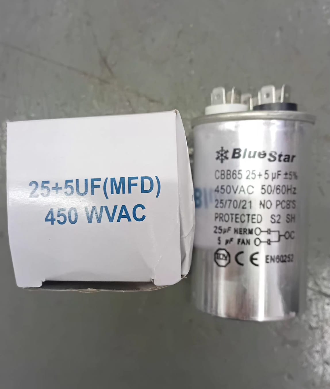 Capacitor 25+5 mf Bluestar