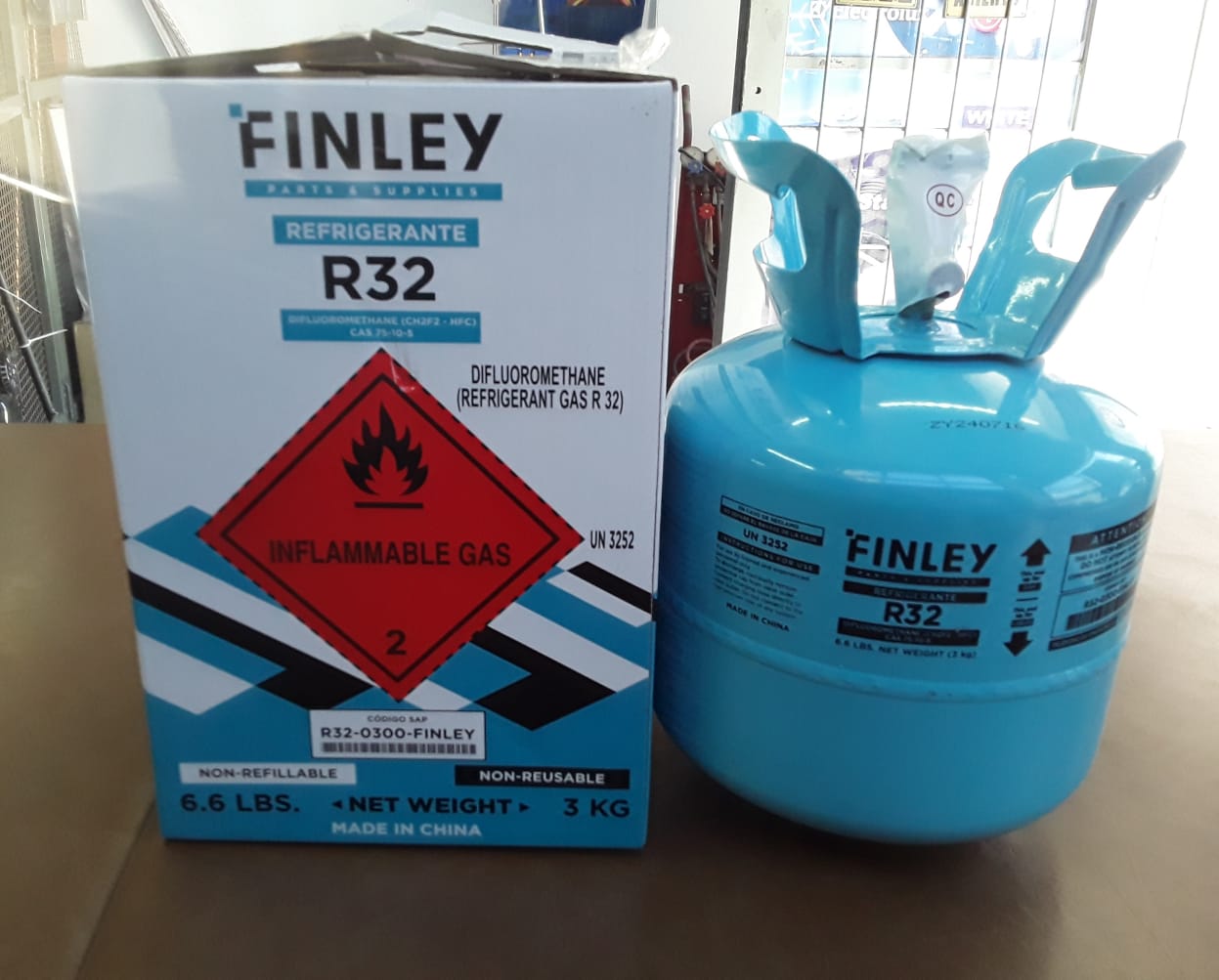 Garrafa de gas R32 de 3kg Finley