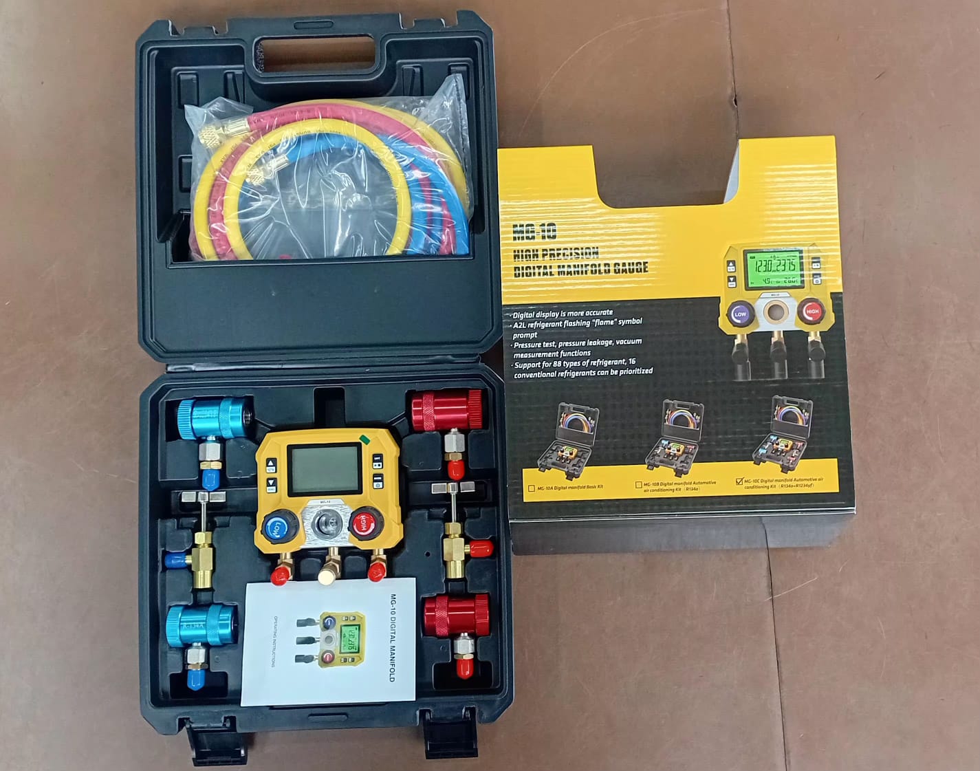 Manifold digital con adaptador para auto R134 Y R1234Y