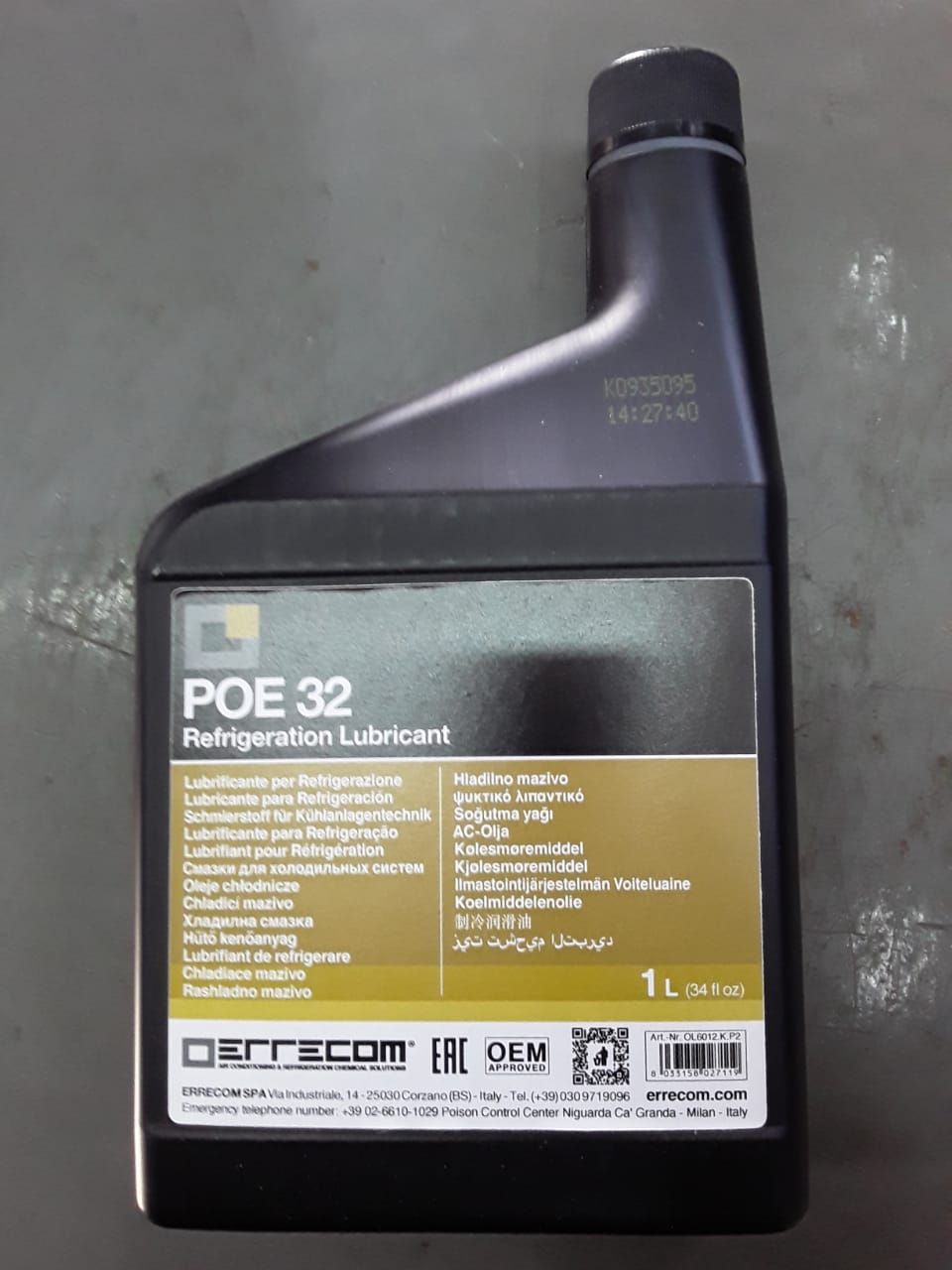 Aceite LR-POE32 ERRECOM para refrigeracion