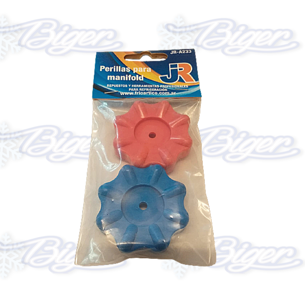 Perilla para manifold (JUEGO X 2 AZUL Y ROJA )