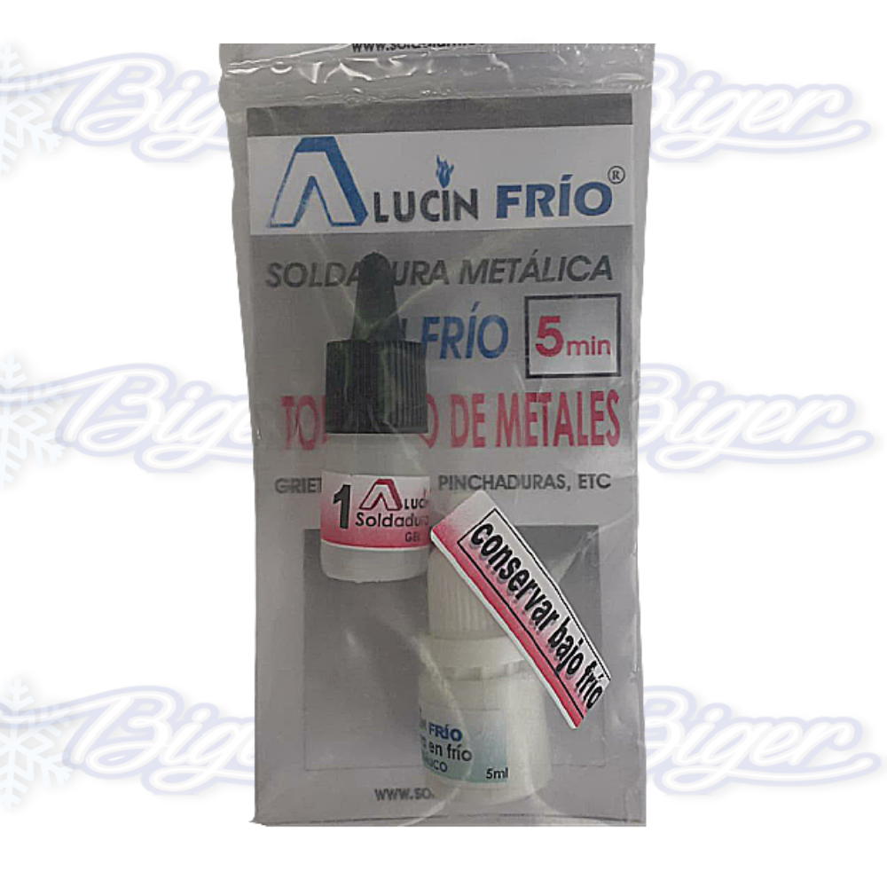 Alucin frío soldadura metálica en frío todo tipo de metales (grietas, fisuras, pinchaduras, etc.)