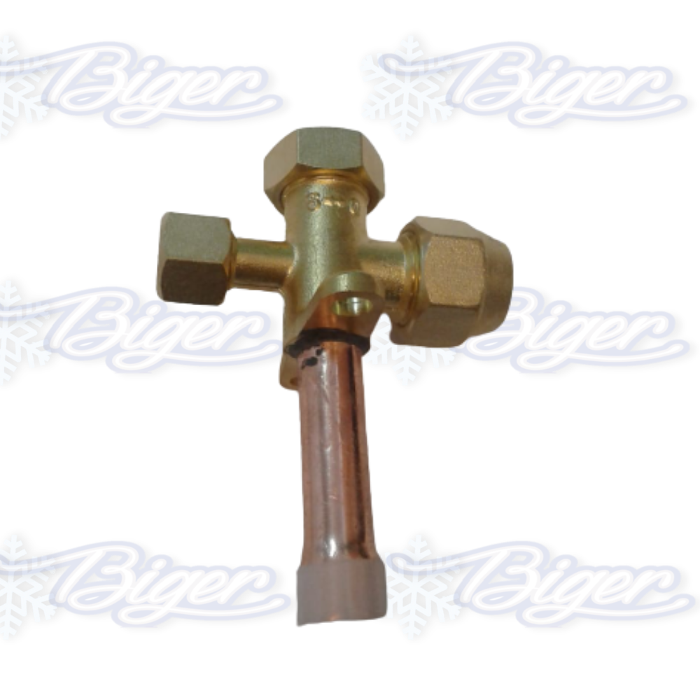 Válvula de servicio split 1/2 R410 recta con robinete