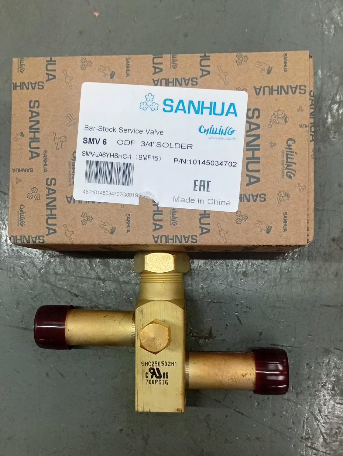 Valvula de servicio Sanhua SMV-JA3Y de 3/8 para aire y refrigeracion