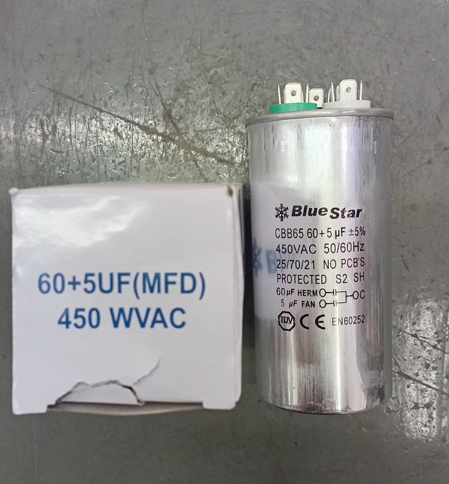Capacitor 60+5 mf Bluestar