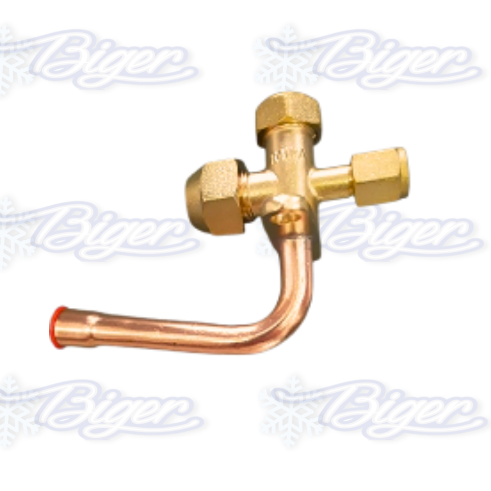 Valvula de servicio split curvo 3/8 R-22 / robinete