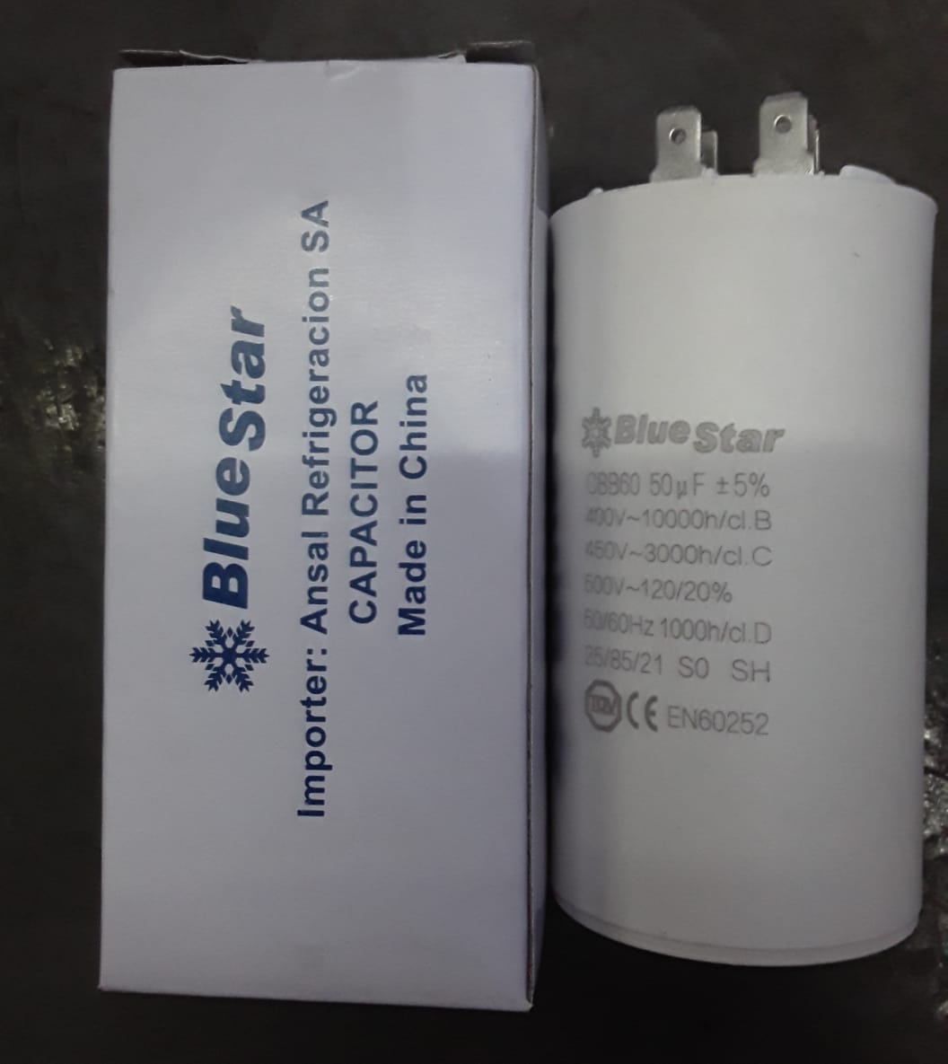 Capacitor de plástico 50MF 450V JR/BlueStar